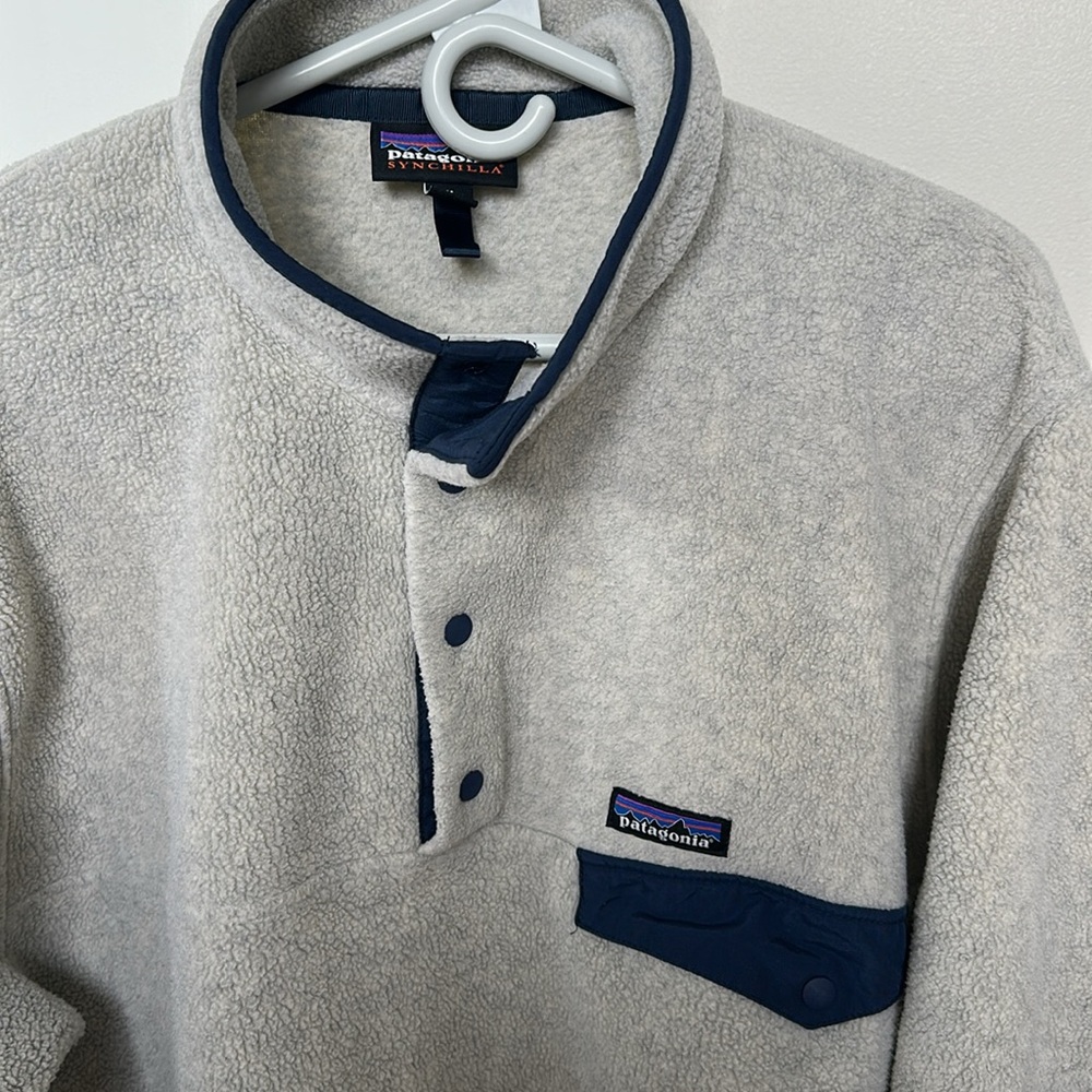 patagonia mens synchilla oatmeal white